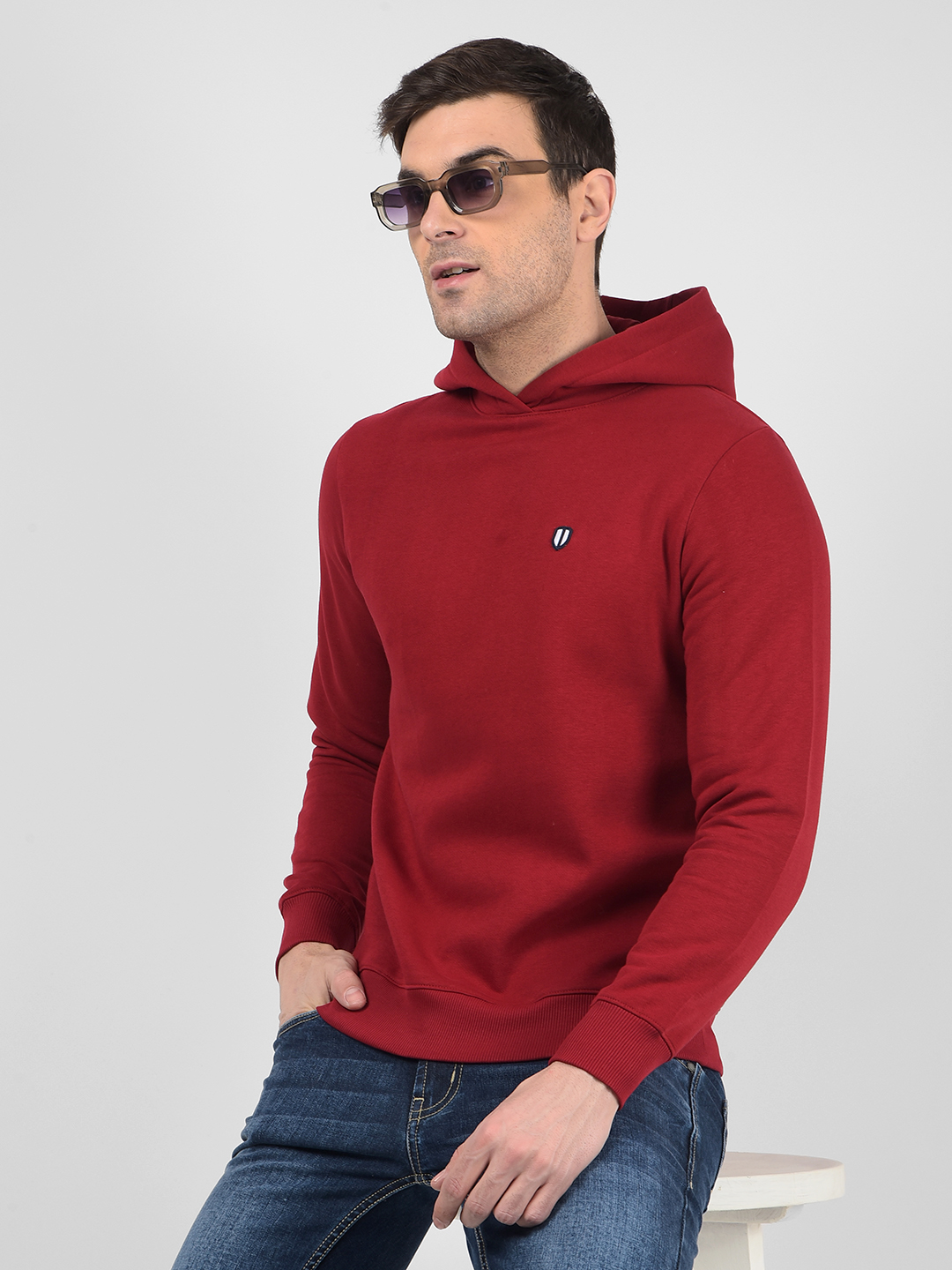 Numero Uno Men Solid Red Sweat Shirt